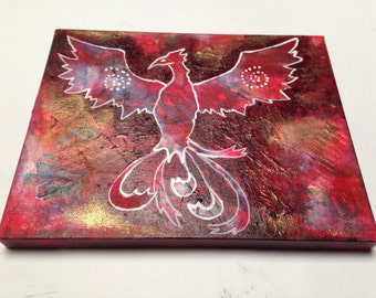 Painting Inspirational Art - Acrylic on Canvas - Small Original Fine Art - Phoenix - made to order