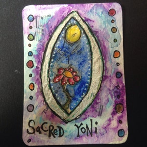 Original Painting Yoni ATC ACEO Art Card Artist Trading Card Made to Order image 1