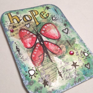 Butterfly Painting Original Art Affirmation Card ATC ACEO Artists Trading Card - Hecho a la medida