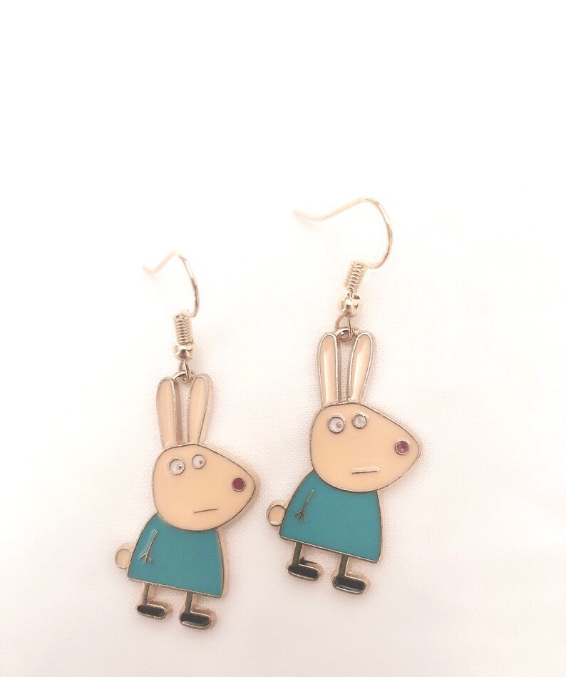 Peppa Pig inspired Earrings, Peppa Pig and Her Friends Earrings, Suzy Sheep image 5