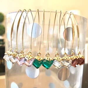 Crystal Druzy Stone Plated sculptural drop Earrings long hook earrings