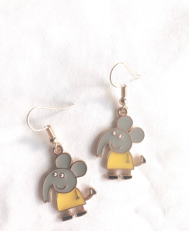 Peppa Pig inspired Earrings, Peppa Pig and Her Friends Earrings, Suzy Sheep image 4