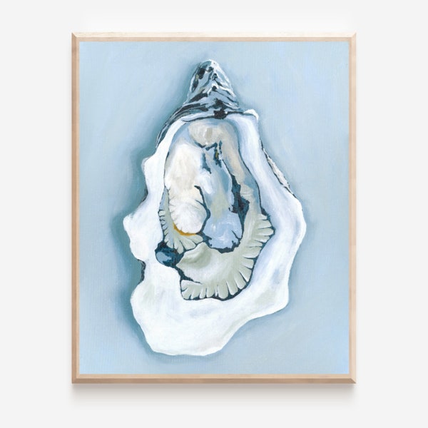 Oyster Shell Print, Oyster Artwork, Acrylic Oyster Painting, Coastal Artwork, Beach House Decor, Acrylic Oyster Shell, Coastal Decor, Oyster