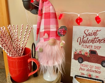 Valentine Gnome, Heart, Love, Tomte, Nisse, Scandinavian, Rae Dunn Inspired, tiered tray decor, home decoration,farmhouse