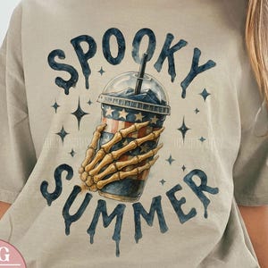 Spooky Summer PNG, Summer Vibes Skeleton Clipart, Coffee Lover Png, Coffee Snarky Skeleton Png, Trendy Skeleton With Coffee, SKullhand Png