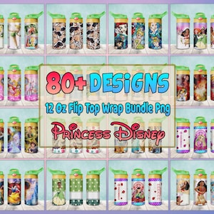 80+ Designs Princess Cartoon 12oz Kids Flip Top Sippy Cup Tumbler Wrap, Bundle Princess 12oz Sippy Cup Tumbler Png, Kids Cartoons 12oz Png