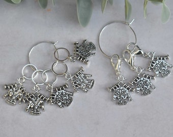 CLEARANCE Sweater knitting stitch markers, yarn ball, solid stitch markers, charm markers, crochet stitch markers, knitter gift, uk seller,