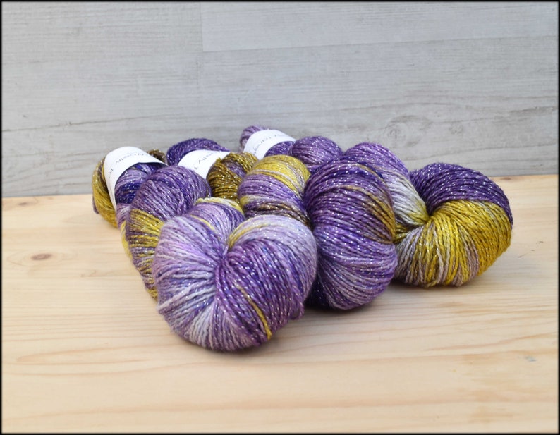 Sparkle yarn 4 ply hand dyed variegated yarn indie dyers Etsy