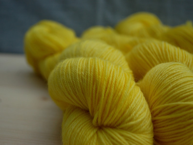 mohair yarn daffodil yellow mohair sock yarn uk knitter gift 4 ply 4 ply sock yarn Hand dyed sock yarn shawl yarn