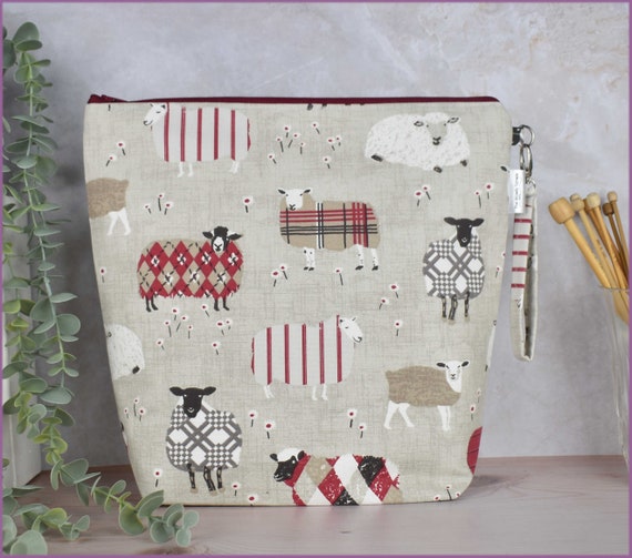 Knitting Project Bag Sheep Bag Gnome Friends Trinity Bag – Medium