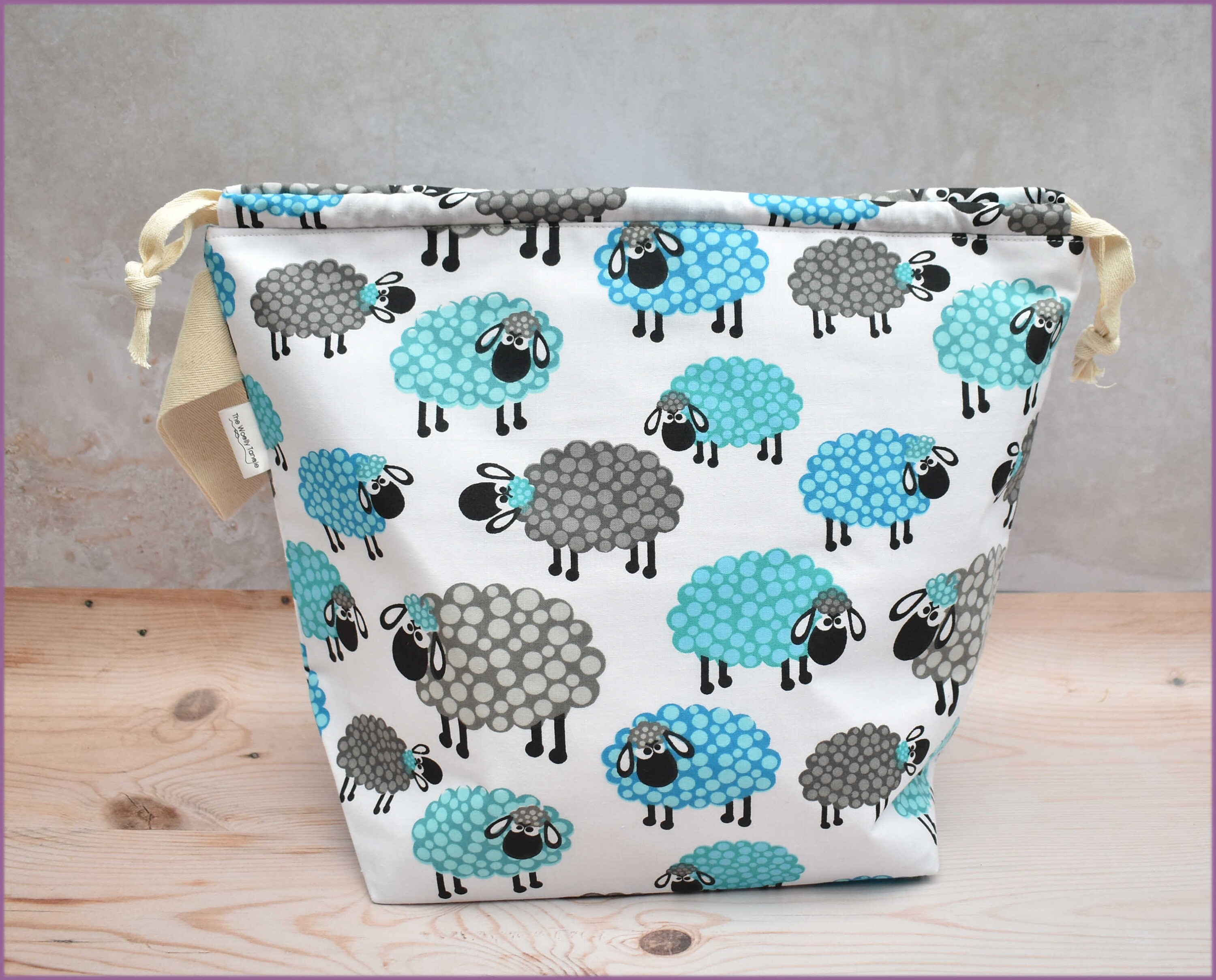 Sheep in Sweaters' Drawstring Bag