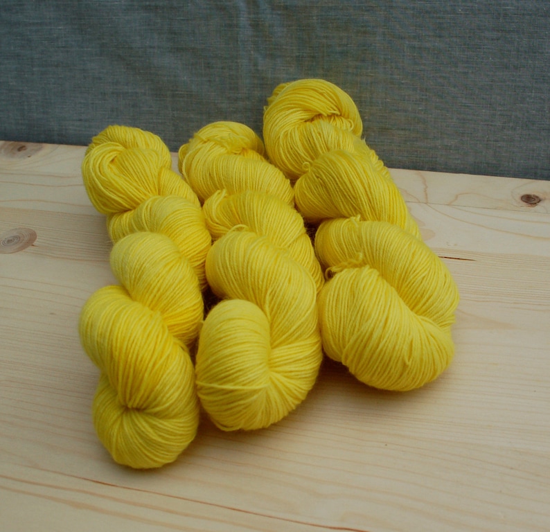 mohair yarn daffodil yellow mohair sock yarn uk knitter gift 4 ply 4 ply sock yarn Hand dyed sock yarn shawl yarn