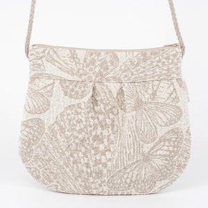 Sac d'été à bandoulière en lin, sac à main en lin avec papillons, sac à bandoulière pour femme
