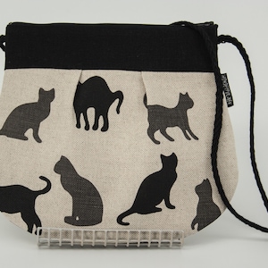 Umhängetasche aus Leinen mit Katzen, Leinentasche für Frauen, Geschenk für sie