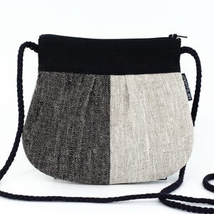 Mini bolso de lino, pequeño bolso cruzado para mujer, bolso de hombro de lino