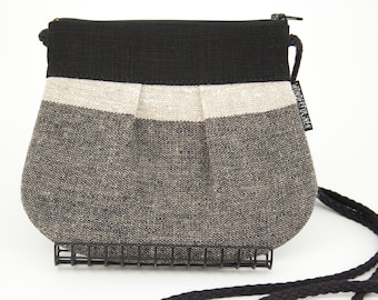Linen Crossbody Bag, Mini Purse, Small Linen Purse