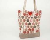 Natural Linen Shoulder Bag, Linen Tote Bag
