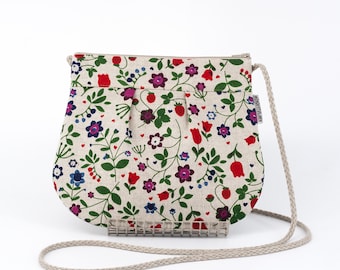 Linen Summer Bag, Flax Bag, Crossbody Purse For Woman