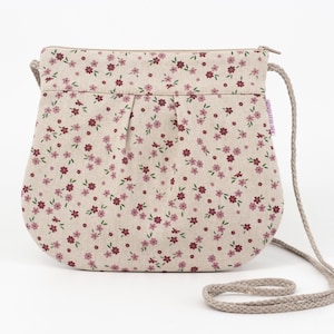 Linen Crossbody Bag, Light Linen Bag For Woman, Linen Shoulder Bag