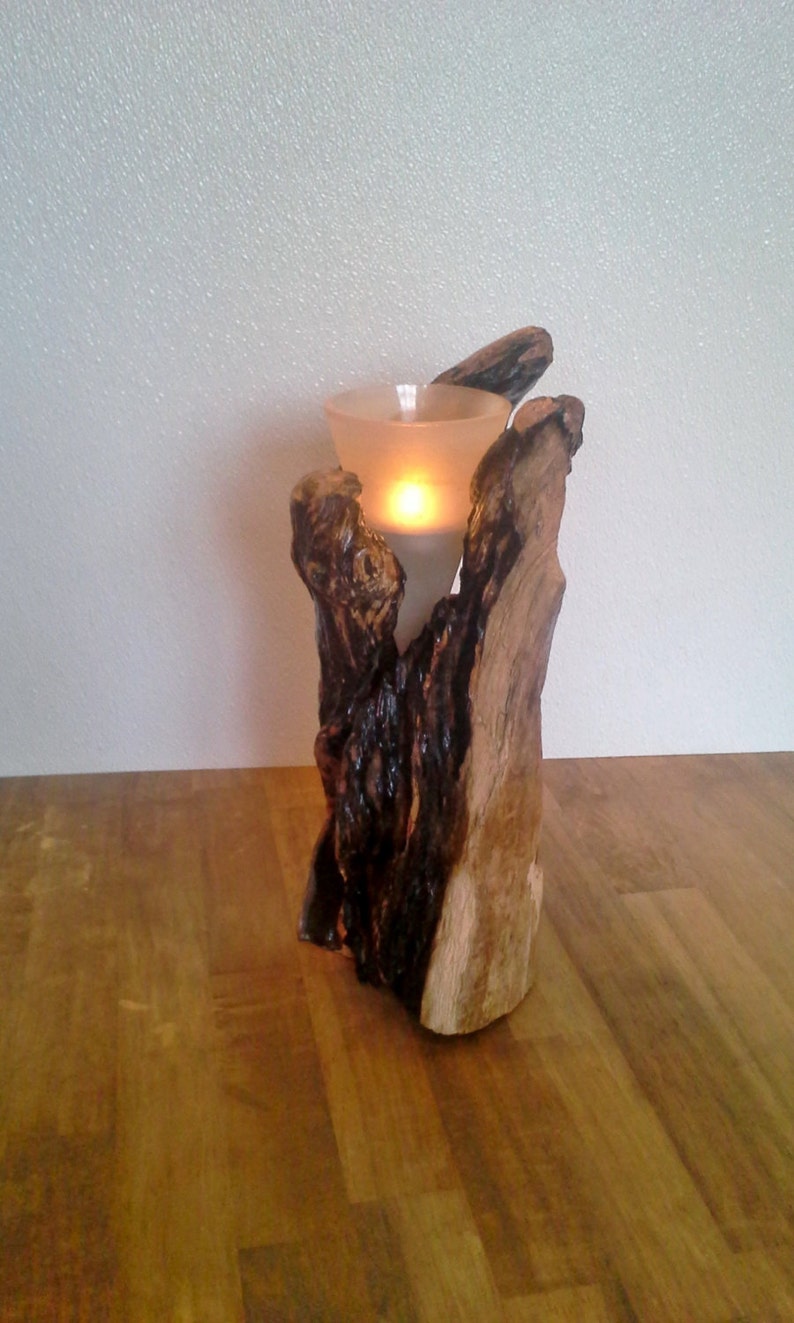 Driftwood Candle Holder Driftwood Planter Table Decoration Etsy