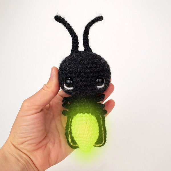 PATTERN: Flicker the Firefly - Crochet firefly pattern - amigurumi lightning bug pattern - crocheted bugs - PDF crochet pattern