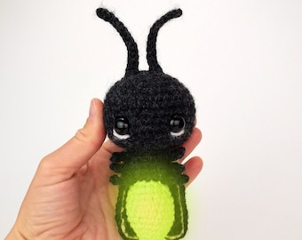 PATTERN: Flicker the Firefly - Crochet firefly pattern - amigurumi lightning bug pattern - crocheted bugs - PDF crochet pattern