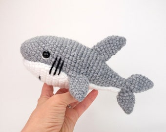 PATTERN: Shawn the shark - Crochet shark pattern - amigurumi shark pattern - crocheted shark pattern - PDF crochet pattern