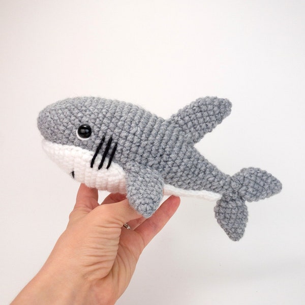 PATTERN: Shawn the shark - Crochet shark pattern - amigurumi shark pattern - crocheted shark pattern - PDF crochet pattern