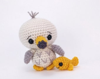 PATTERN: Sanders the Seagull - Crochet seagull pattern - amigurumi seagull - crocheted seagull pattern - PDF crochet pattern