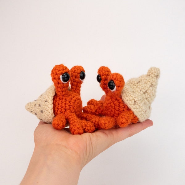 PATTERN: Herman the Hermit Crab - Crochet hermit crab pattern - amigurumi hermit crab pattern - PDF crochet pattern