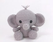 PATTERN Ellis the Elephant - crochet elephant - amigurumi elephant pattern - English, German, Portuguese - PDF crochet pattern