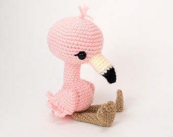 PATTERN: Flossie the Flamingo - Crochet flamingo pattern - amigurumi flamingo pattern - PDF crochet pattern - English only