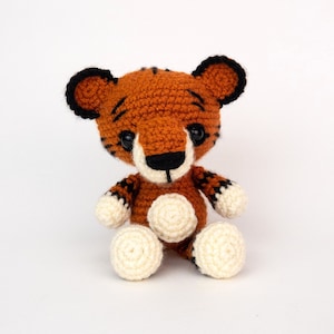 PATTERN: Toby the Tiger - Crochet tiger pattern - amigurumi tiger pattern - crocheted tiger pattern - tiger toy - PDF crochet pattern