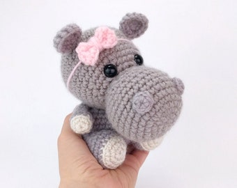 PATTERN: Hailey the Hippo - Crochet hippo pattern - amigurumi hippo pattern - crocheted hippopotamus pattern - PDF crochet pattern