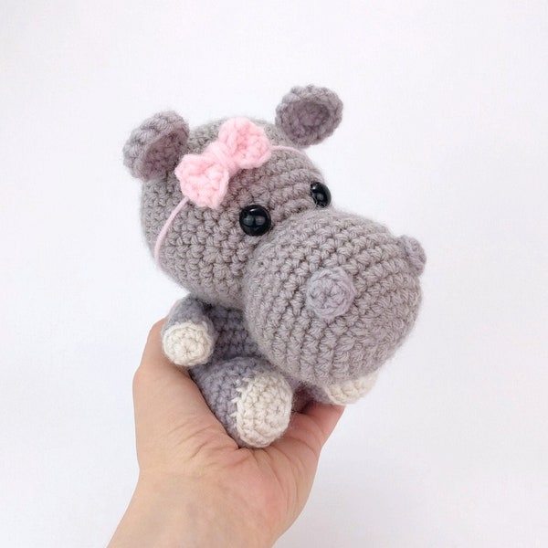 PATTERN: Hailey the Hippo - Crochet hippo pattern - amigurumi hippo pattern - crocheted hippopotamus pattern - PDF crochet pattern