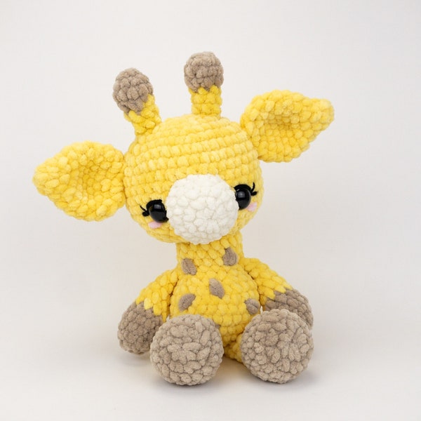 MODÈLE : modèle peluche Gemma la girafe - modèle amigurumi girafe épaisse - modèle girafe en fil volumineux - modèle PDF au crochet