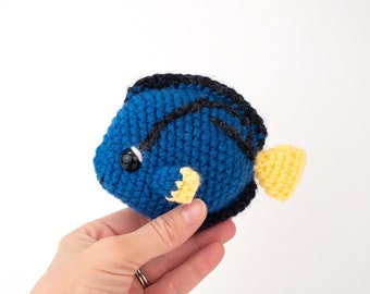 PATTERN: Beckett the Blue Tang pattern - amigurumi blue tang pattern - crochet Dory inspired pattern - PDF crochet pattern