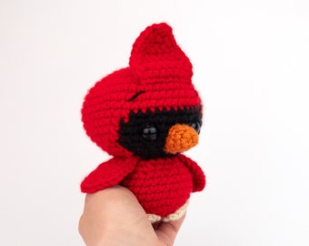 PATTERN: Clarence the Cardinal - Crochet cardinal pattern - amigurumi cardinal - crocheted cardinal bird pattern - PDF crochet pattern