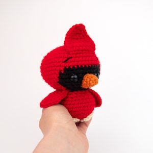 PATTERN: Clarence the Cardinal - Crochet cardinal pattern - amigurumi cardinal - crocheted cardinal bird pattern - PDF crochet pattern