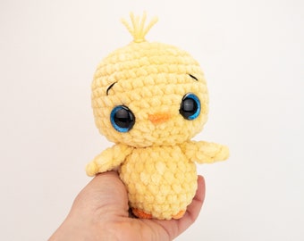 PATTERN: Plush Chirp the Chick Pattern - amigurumi chunky chick pattern - crocheted jumbo chick pattern - PDF crochet pattern