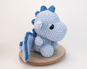 PATTERN: Plush Danny the Dragon pattern - amigurumi chunky dragon pattern - super bulky yarn dragon plushie - PDF crochet pattern