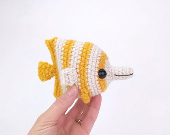 PATTERN: Bubbles the Butterfly Fish pattern - amigurumi fish pattern - crocheted butterfly fish pattern - PDF crochet pattern