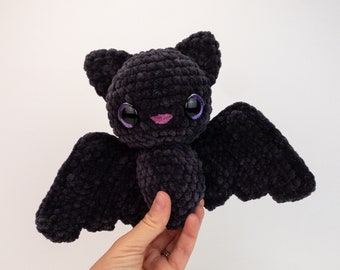 PATTERN: Plush Binx the Bat pattern - amigurumi chunky bat pattern - super bulky yarn Halloween bat pattern - PDF crochet pattern