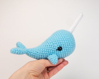 MÖNSTER: Nola Narvalen mönster - amigurumi narvalmönster - virkat narvalmönster - PDF virkmönster - endast engelska