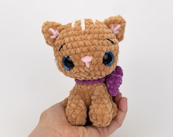 PATTERN: Plush Cinnabun the Cat pattern - amigurumi chunky cat pattern - easy kitten plushie - PDF crochet pattern