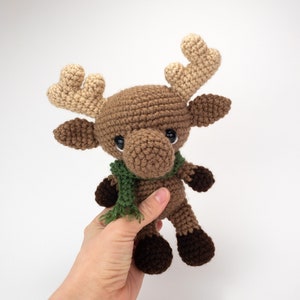 PATTERN: Myles the Moose - Crochet moose pattern - amigurumi moose pattern - crocheted moose pattern - PDF crochet pattern