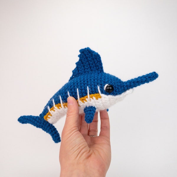 PATTERN: Monty the Marlin pattern - amigurumi marlin pattern - crocheted swordfish pattern - PDF crochet pattern