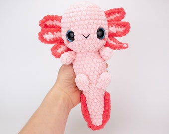 PATTERN: Plush Annie the Axolotl pattern - amigurumi chunky axolotl pattern - crocheted jumbo axolotl pattern - PDF crochet pattern