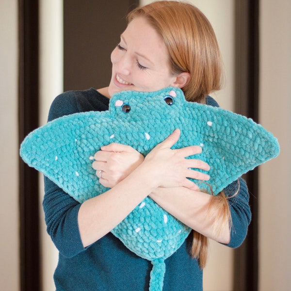PATTERN: No Sew Ruby Ray the Mega Ray pattern - amigurumi huge stingray pattern - easy stingray plushie pattern - PDF crochet pattern