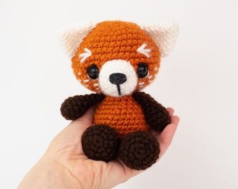 PATTERN: Riley the Red Panda - Crochet red panda pattern - amigurumi red panda - crocheted red panda pattern - PDF crochet pattern